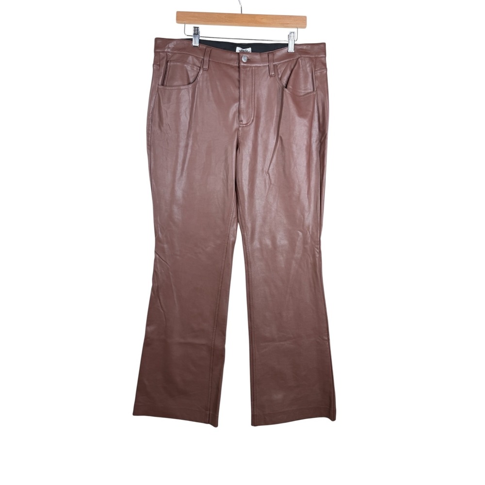 $395 A.L.C. Women's Caffe Brown Freddie Vegan Leather Pants Size 14 NWT